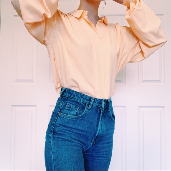 Cream Vintage 80s Blouse - Picture 6 of 8